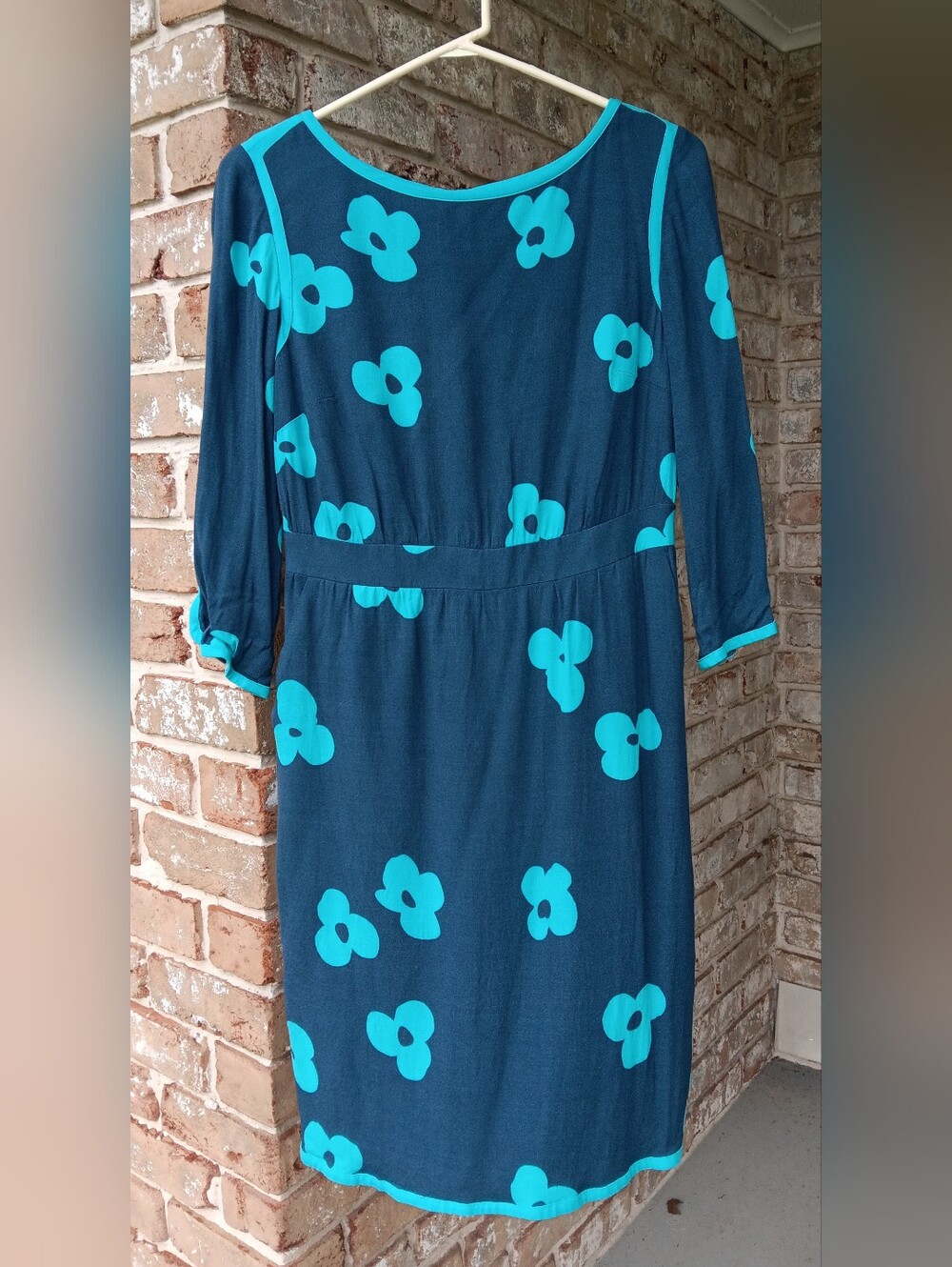 Boden Teal and Navy Floral Dress